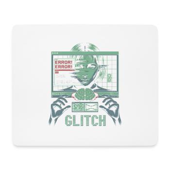 Error Glitch - T-shirt graphique futuriste - Tapis de souris (format paysage) - blanc - Devant