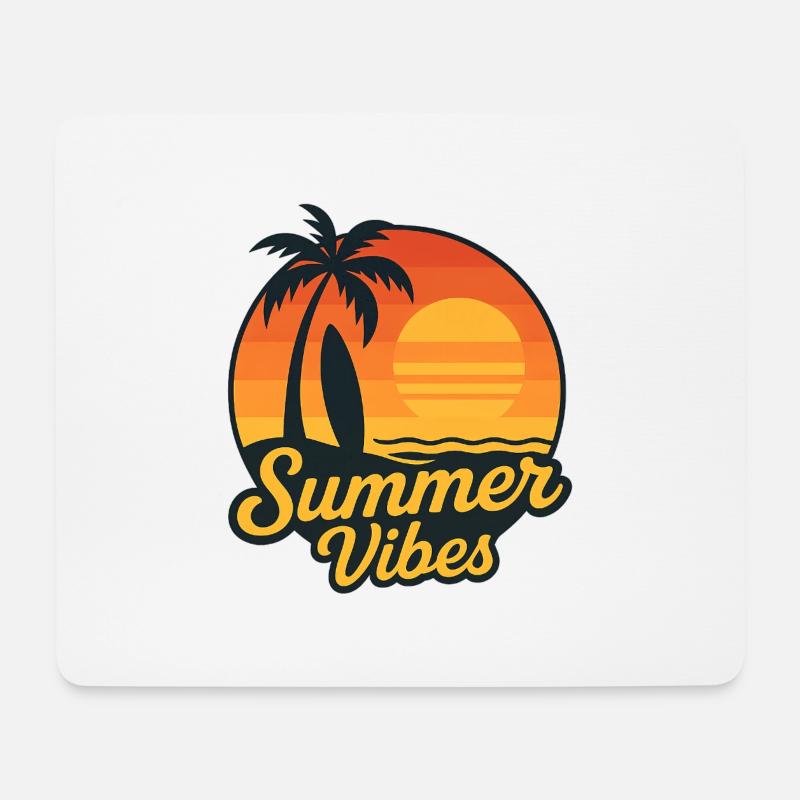 Summer Vibes – Retro-Surf-Vibe - Mousepad (Querformat) - Weiß