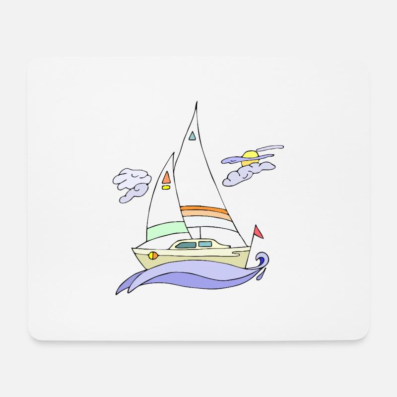Segelboot - Mousepad (Querformat) - Weiß