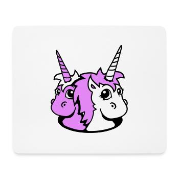 2 Unicorn Girl Team Cute Bottom Hole Friends - Mouse Pad (horizontal) - white - Front