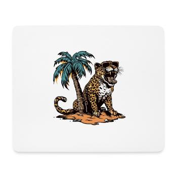 Leopard Insel Palme - Mousepad (Querformat) - Weiß - Vorne