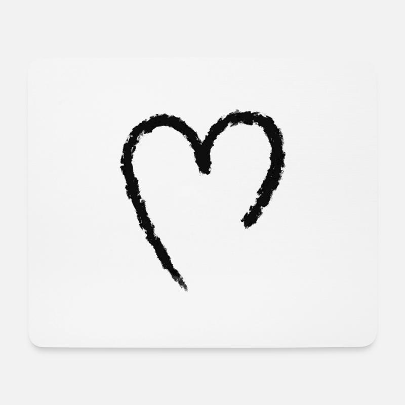 Schwarzes Herz - Mousepad (Querformat) - Weiß
