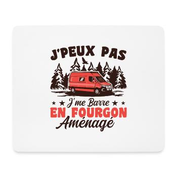 J'peux pas j'me barre en fourgon aménagé - Tapis de souris (format paysage) - blanc - Devant