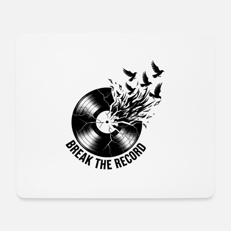 Break_the_Record - Mousepad (Querformat) - Weiß