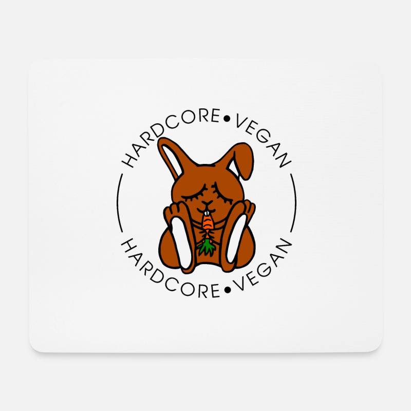 Osterhase vegan - Mousepad (Querformat) - Weiß