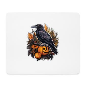 Halloween Krähe Kürbisgewächs 2 - Mousepad (Querformat) - Weiß - Vorne