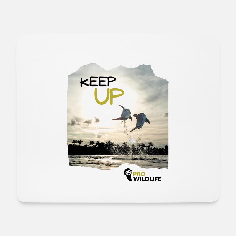 KEEP UP - Delfine - Mousepad (Querformat) - Weiß