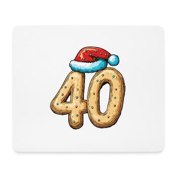 40 Numéro Noël - Tapis de souris (format paysage) - blanc - Devant