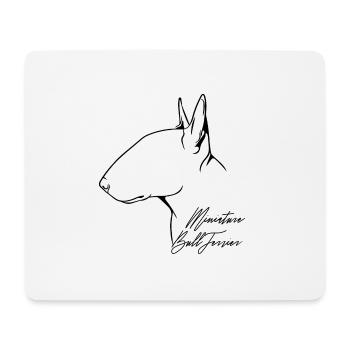Miniature Bull Terrier Profile Dog Dogs Wilsigns - Mouse Pad (horizontal) - white - Front