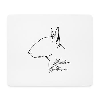 Miniature Bullterrier Profil Hunde Wilsigns - Mousepad (Querformat) - Weiß - Vorne