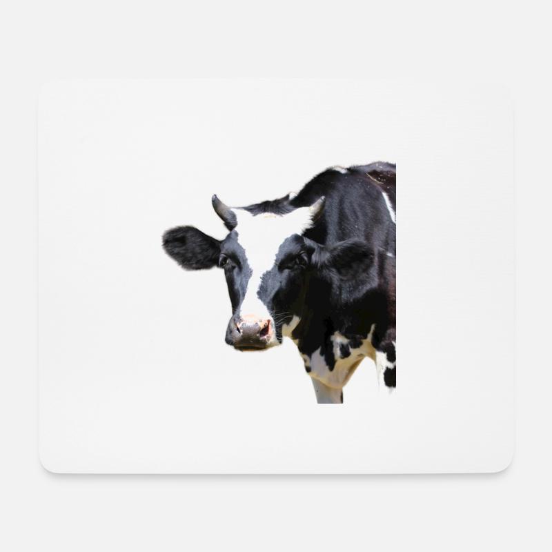 lustige Kuh Kuhkopf - Mousepad (Querformat) - Weiß