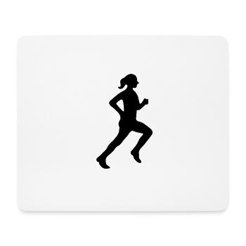 Jogging en cours d'exécution femme sportive - Tapis de souris (format paysage) - blanc - Devant