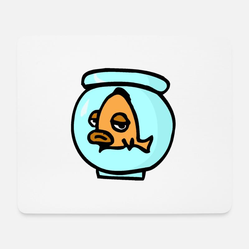 Gelangweilter Fisch - Mousepad (Querformat) - Weiß