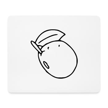Pflaume Emoji Obst Sticker Skizze schwarz - Mousepad (Querformat) - Weiß - Vorne