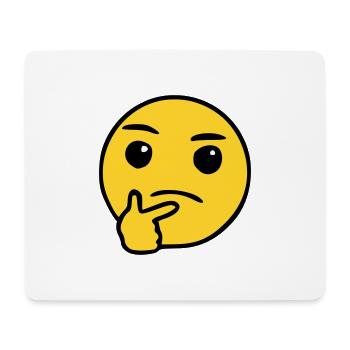 Emoji nachdenken Skizze Farbe - Mousepad (Querformat) - Weiß - Vorne