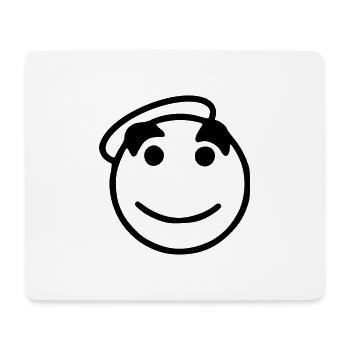 Emoji sketch happy black - Tapis de souris (format paysage) - blanc - Devant