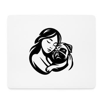 Pug Mom - dogmom vector design - Mouse Pad (horizontal) - white - Front