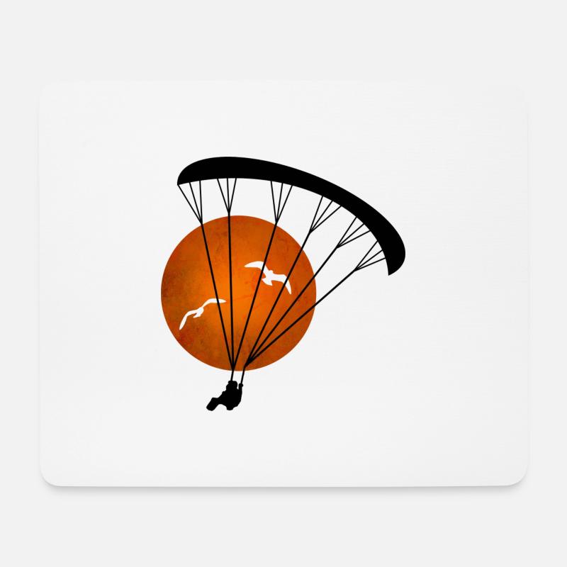 Sonnenuntergang Paragliding Silhouette - Mousepad (Querformat) - Weiß