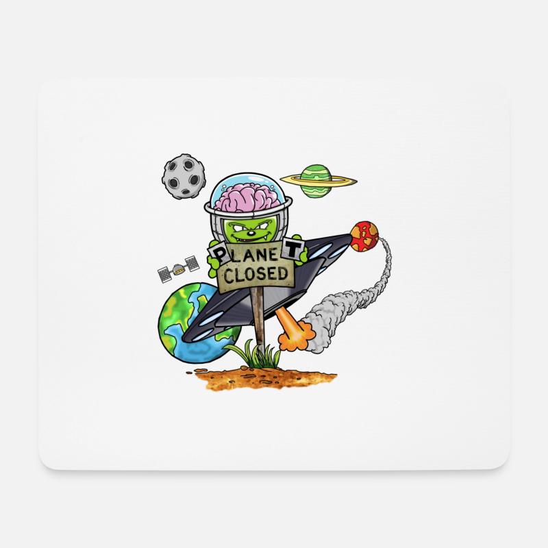 Planet Closed - Mousepad (Querformat) - Weiß