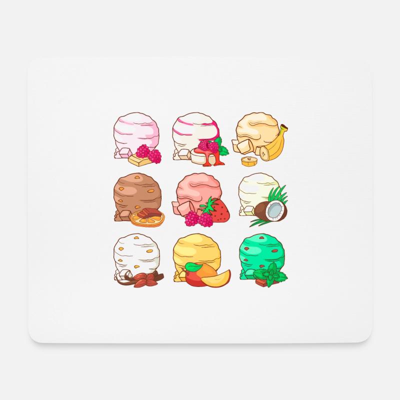 Eis Speiseeis Eiskrem Eiscreme Kugeleis Eisbecher - Mousepad (Querformat) - Weiß