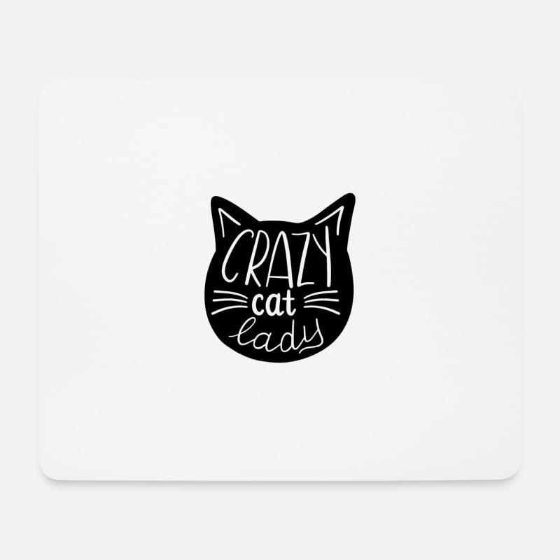 Crazy Cat Lady - Katzendame - Mousepad (Querformat) - Weiß