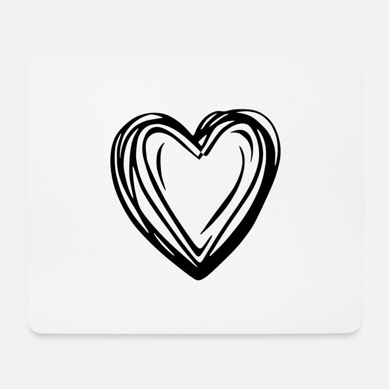 Heart - Mouse Pad (horizontal) - white