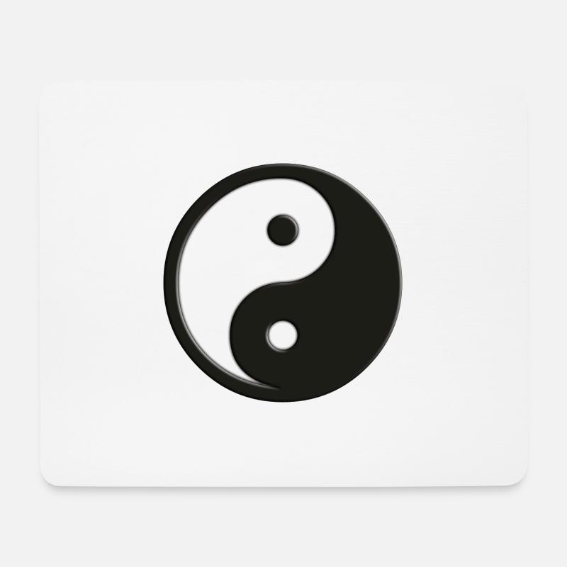 Yin & Yang Symbol | schwarz weiß - Mousepad (Querformat) - Weiß