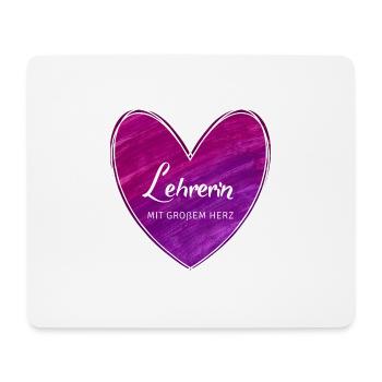 Lehrerin mit großem Herz - Mousepad (Querformat) - Weiß - Vorne