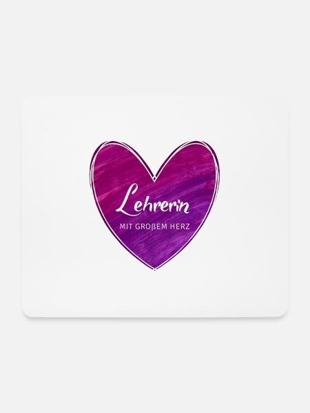 Lehrerin mit großem Herz - Mousepad (Querformat) - Weiß