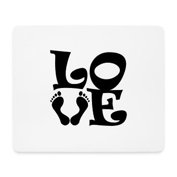 Barfuss Love Trekking randonnée couleur design sélectionnable - Tapis de souris (format paysage) - blanc - Devant