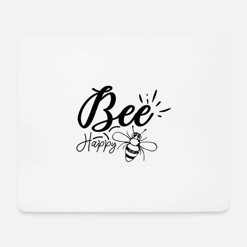 Biene glücklich! sei glücklich! - Mousepad (Querformat) - Weiß