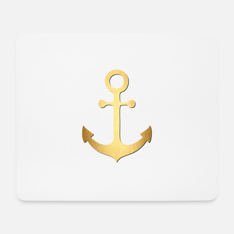 Anker gold - Mousepad (Querformat) - Weiß