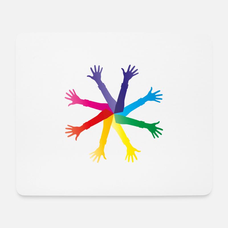 Colorful hands - diversity and integration - Mouse Pad (horizontal) - white