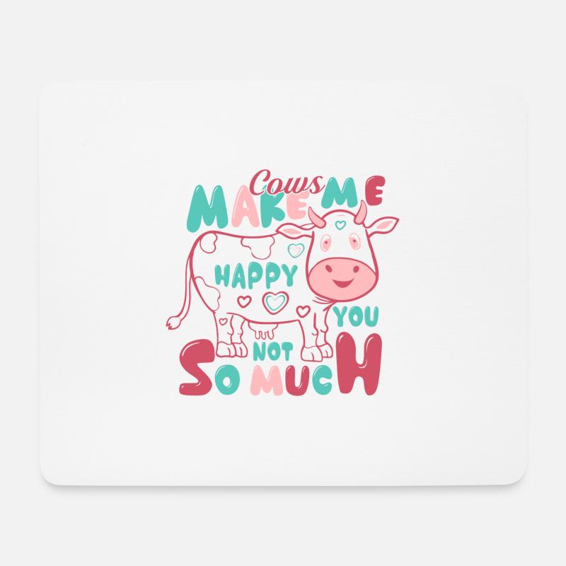 Kühe machen mich glücklich dich nicht so sehr - Mousepad (Querformat) - Weiß