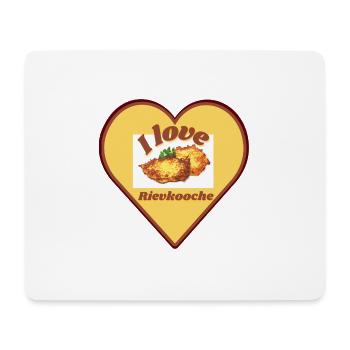 I love Rievkooche neu Beige Braun - Mousepad (Querformat) - Weiß - Vorne