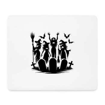 Hexen Halloween Fledermaus Friedhof Besen Party - Mousepad (Querformat) - Weiß - Vorne