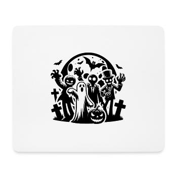 Lustige Halloween Kinder Kürbis Party mit Zombie - Mousepad (Querformat) - Weiß - Vorne