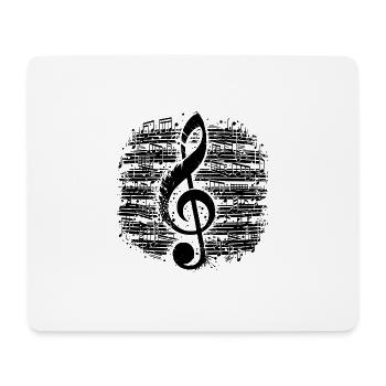 Music clef vintage music sheet style - Mouse Pad (horizontal) - white - Front