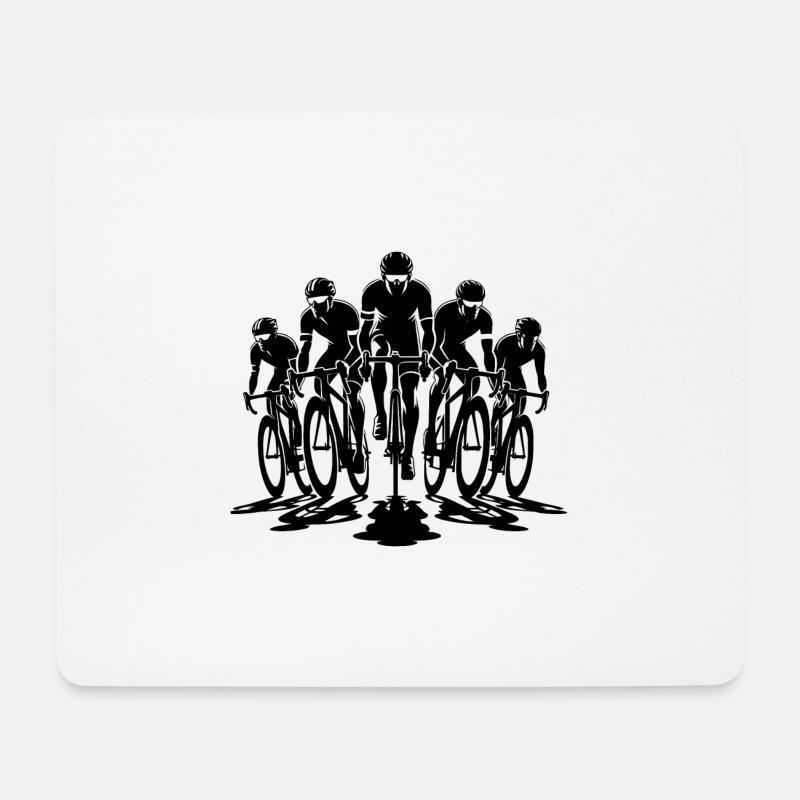 Rennradfahrer Gruppe Porträt - Mousepad (Querformat) - Weiß