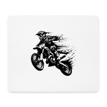Motorsport Hobby Gelände Maschine im Sprung - Mousepad (Querformat) - Weiß - Vorne