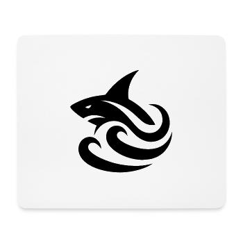 Shark Tattoo Logo Waves Style - Mouse Pad (horizontal) - white - Front