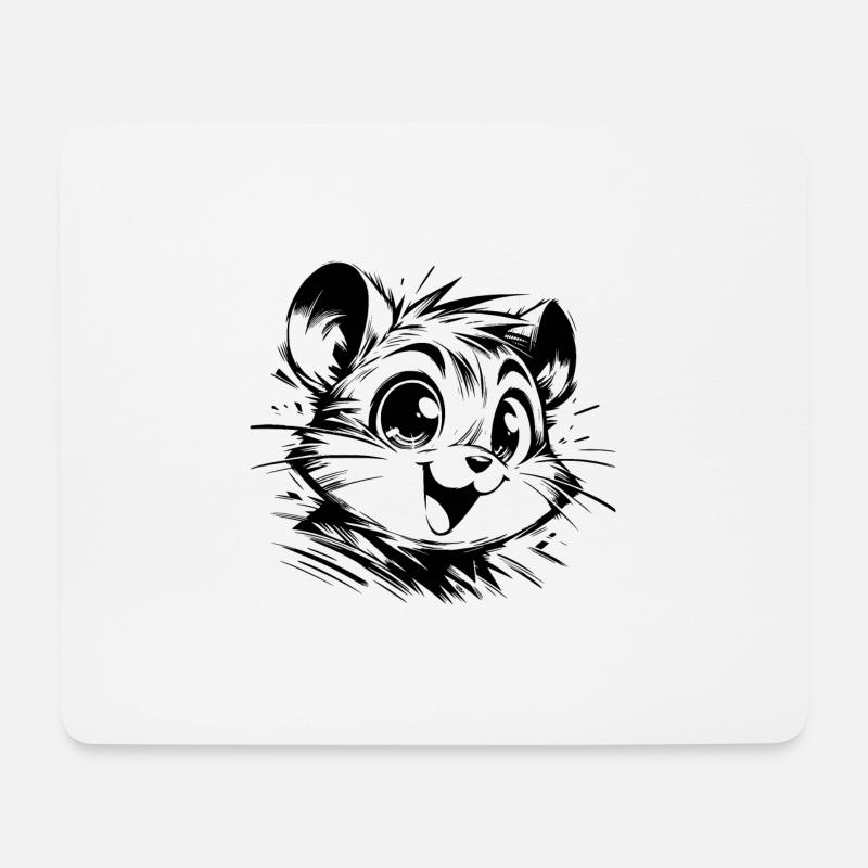 Enfants Hamster Drôle Bébé Dessin - Tapis de souris (format paysage) - blanc