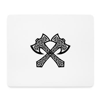 Doppelte Axt in Keltischen Knoten Tattoo Style - Mousepad (Querformat) - Weiß - Vorne