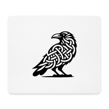 Nordic Celtic Raven Tattoo Knot Style - Mouse Pad (horizontal) - white - Front