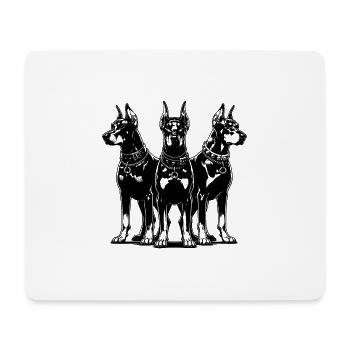 Dobermänner Hunde als dreier Wachgruppe - Mousepad (Querformat) - Weiß - Vorne