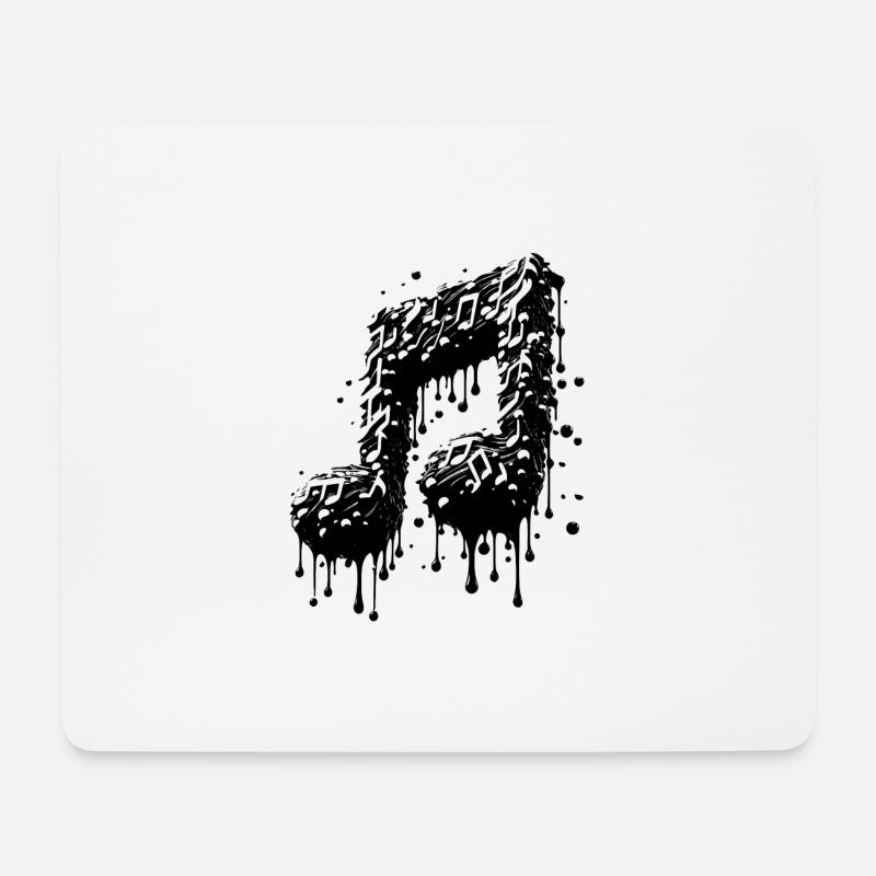 Flüssige Musik Note Tropfen Style - Mousepad (Querformat) - Weiß