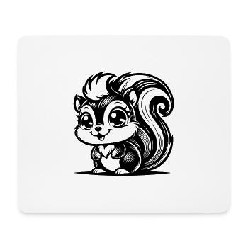 Mignon écureuil souriant avec des yeux énormes - Tapis de souris (format paysage) - blanc - Devant