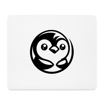 Minimalistische Pinguinzeichnung mit Comic-Charme - Mousepad (Querformat) - Weiß - Vorne