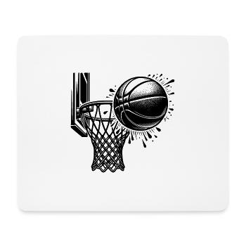 Basketball Korb mit Basketball - Mousepad (Querformat) - Weiß - Vorne
