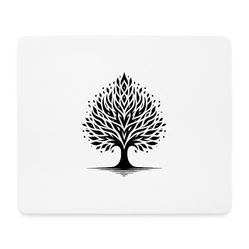 Abstrakter Baum als spirituelles Ornament - Mousepad (Querformat) - Weiß - Vorne
